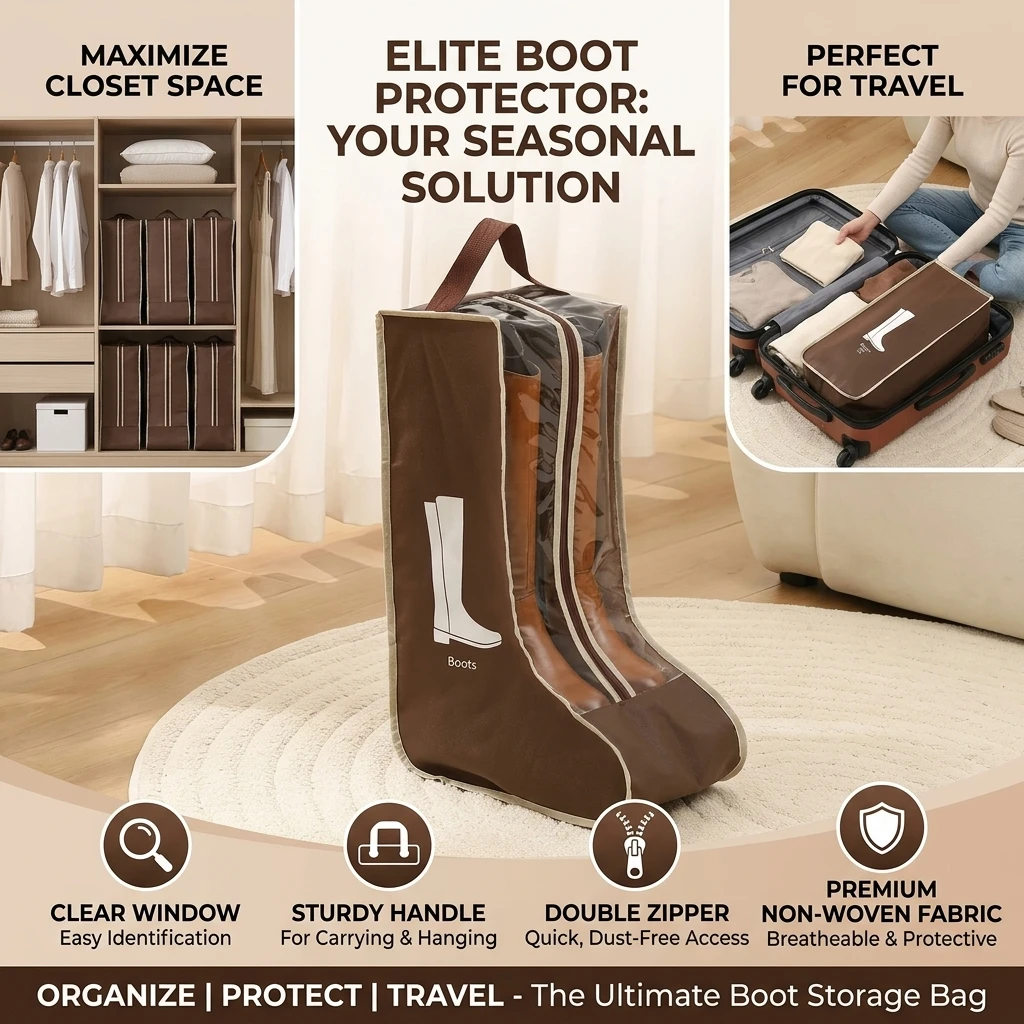 Boots Storage Bag, Tall Boots Storage/Protector Bag, Portable Waterproof Storage Bags Are Used for Travel Storage, Under The Bed
