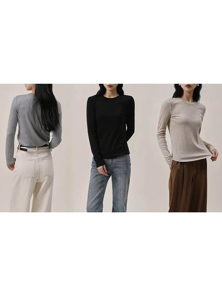 

MASJM Self-Kee Skin-Friendly round Ne Base irt Slimming Underwear Layer Two Skin Feeling Comfortable Innerwear T-irt