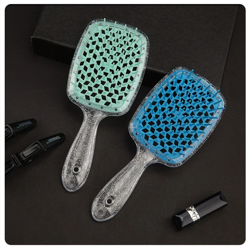 1pcs Detangling Hair Brush Scalp Massage Combs Wide Tooth Air Cushion Comb Hollow Antistatic Hairbrush Salon Hair Styling Tool