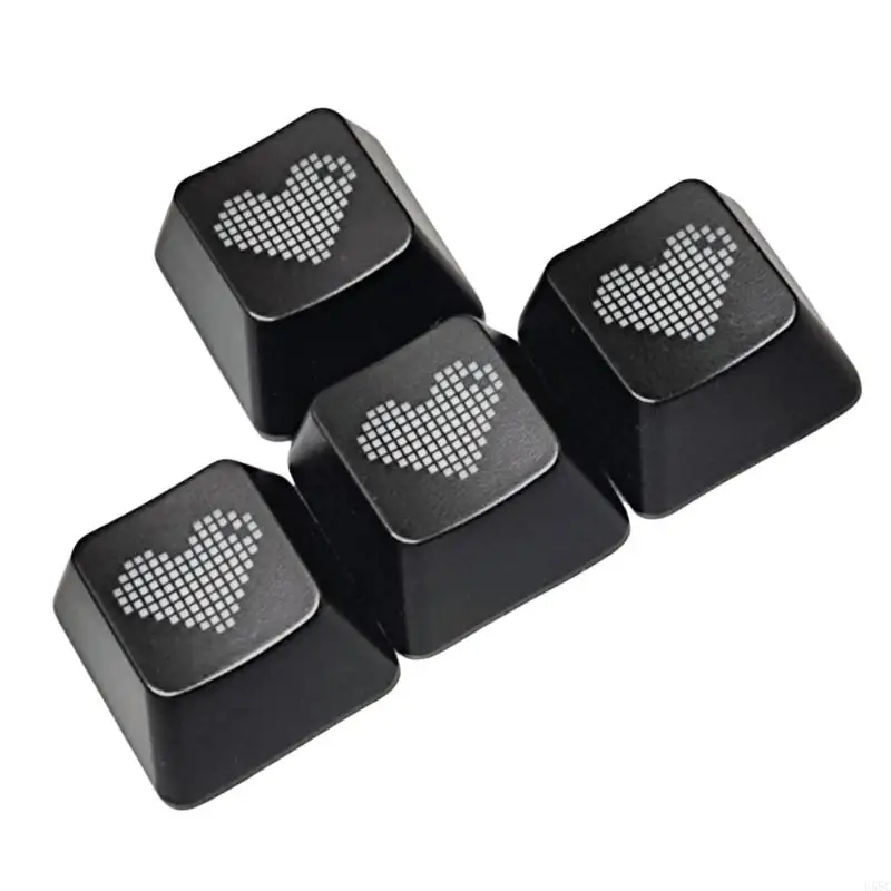 U55C OEM Transparent Heart Keycaps WASD  Keycaps For Mechanical Keyboards Suitable For Computer Hobbyists 4PCS