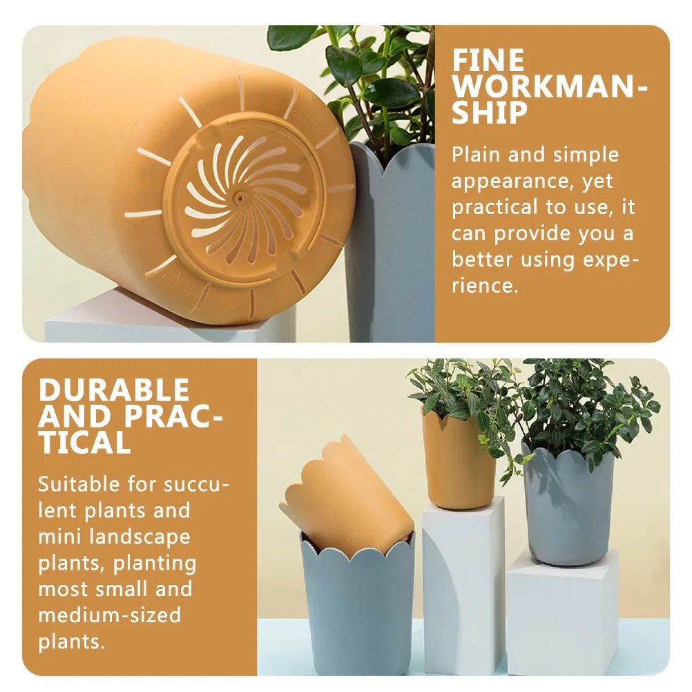 

3 Sets Rose Flower Pot Plastic Planter Planting Balcony Flowerpots Holder for Indoor Plants