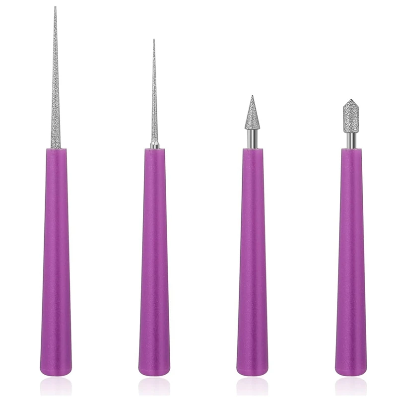 Diamond Tipped Bead Reamer For Jewelry Making Beading Hole Enlarger Tool For Glass Plastic Wood Beads 4Pcs