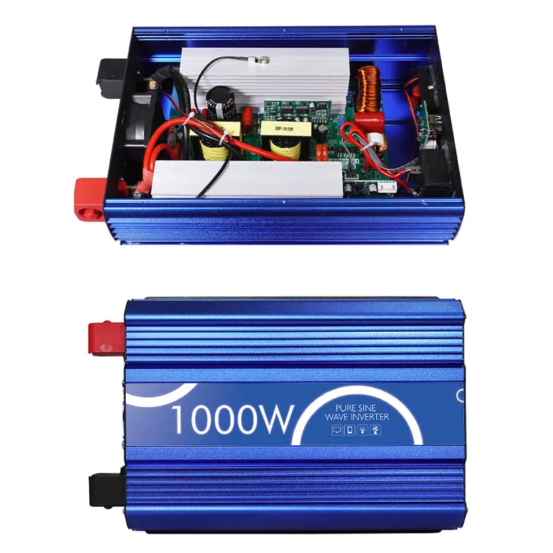 Inverter a onda sinusoidale pura da 1000W/1500W da 12V/24V a 220V/110V Inverter universale per sistema solare per veicoli intelligenti a piena potenza