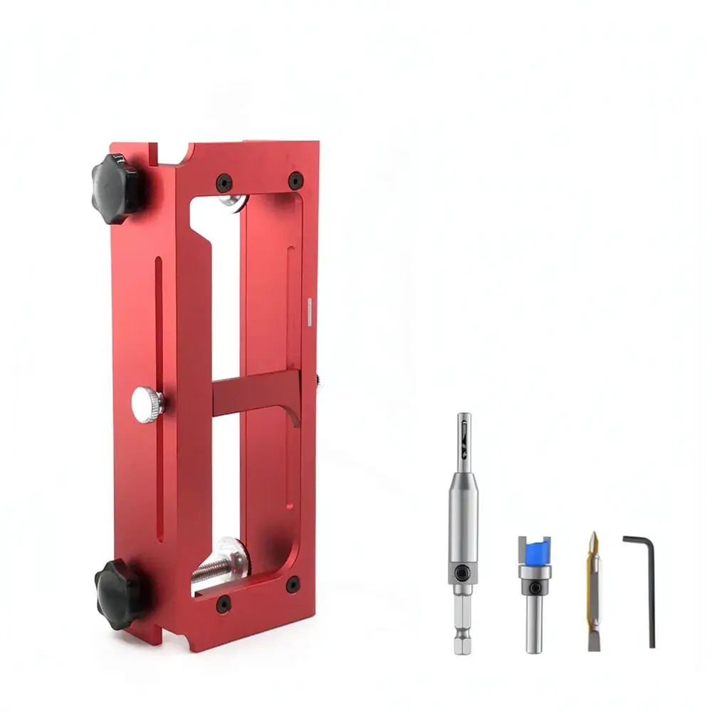 Aluminum Alloy Door Hinge Locator Woodworking Lock Hole Opener Tool Precision Carpentry Drilling Jig Kit