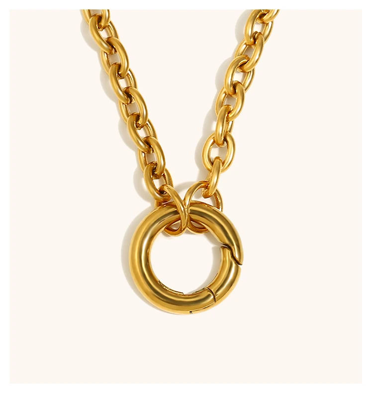 La. Muses Chain Styles Large O-Shaped Spring Buckles DIY Necklaces Stainless Steel Women's Fashion Waterproof Jewelry Gifts