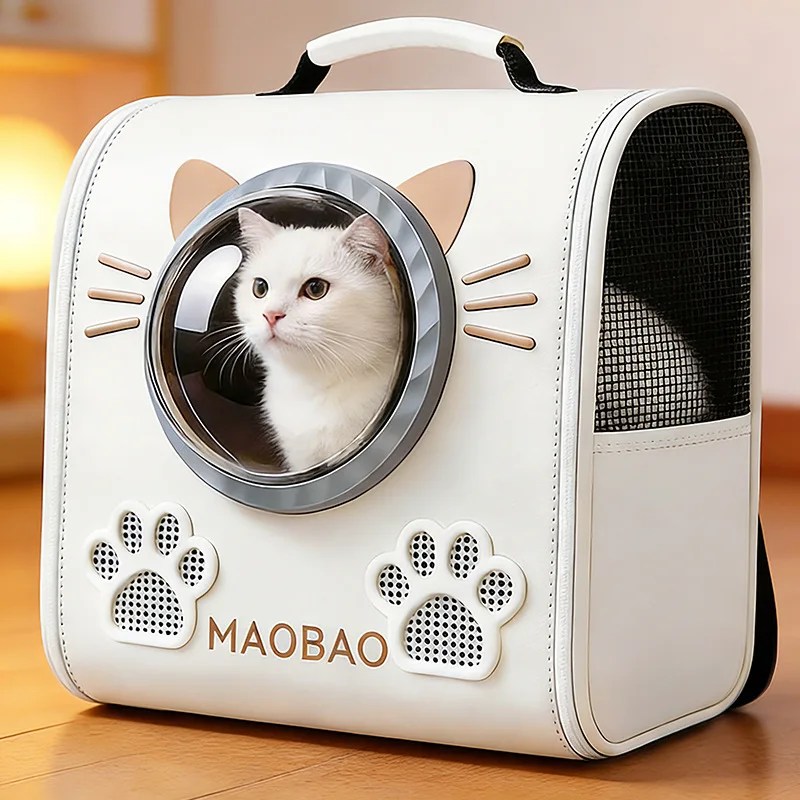 Mochila porta mascotas transpirable con correa para gatos y perros