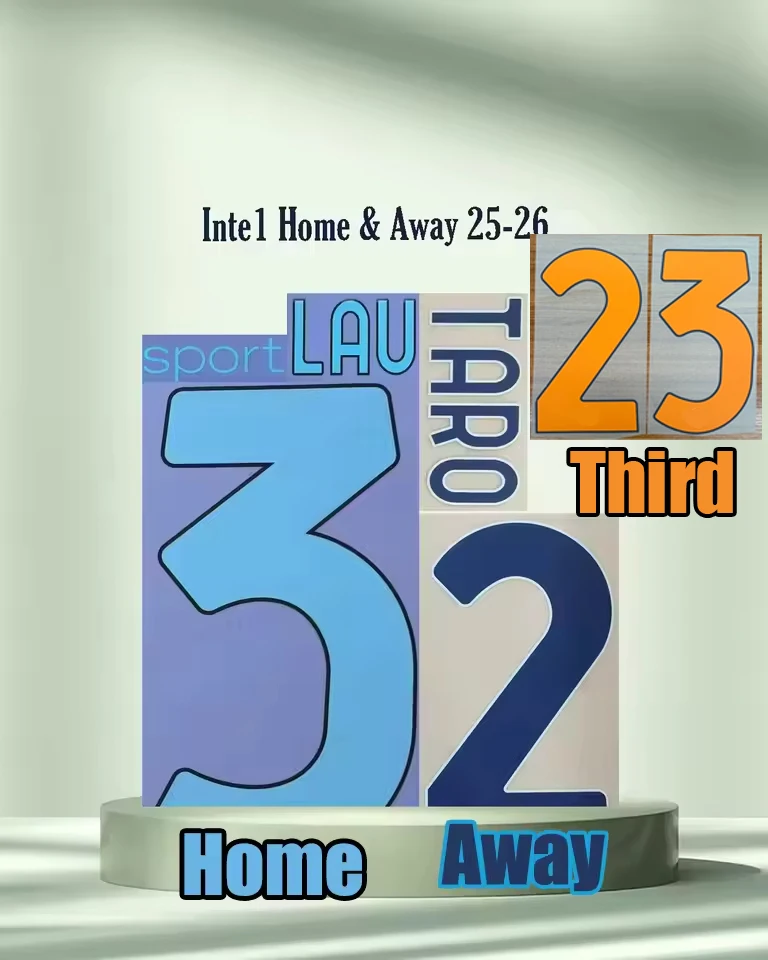 

2025 abcINTERr Home away Third name sets with 9THURAM Name and number Football Namesets