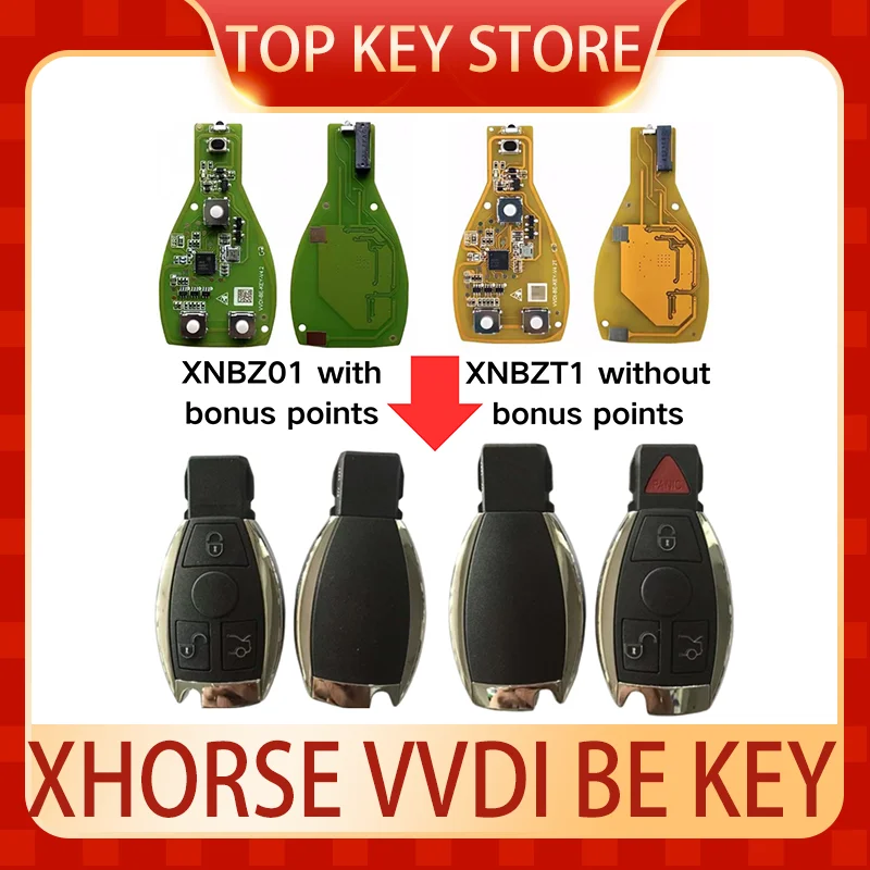 Xhorse XNBZ01 XNBZT1 VVDI BE Key MB BGA NEC PCB Wireless Remote Key Green Board Yellow Board 315MHz 433MHz VVDI MB Tool VVDI BGA