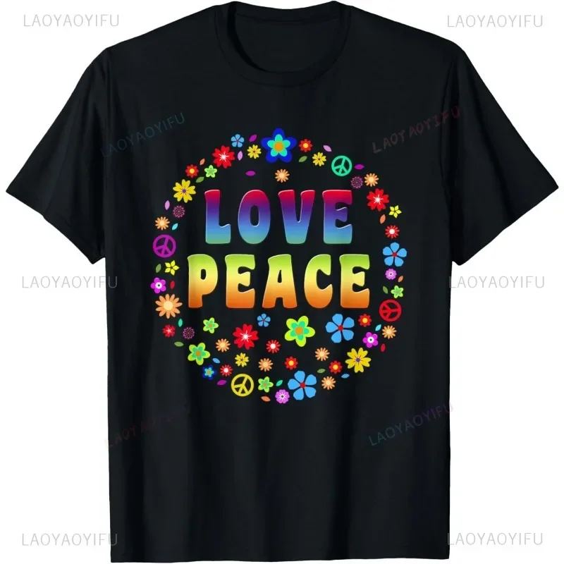 Classics Peace Sign Love Graphic Printed Man Tshirt Casual Fashion Loose Hip Hop Harajuku Women T Shirt Breathe Women T-shirt
