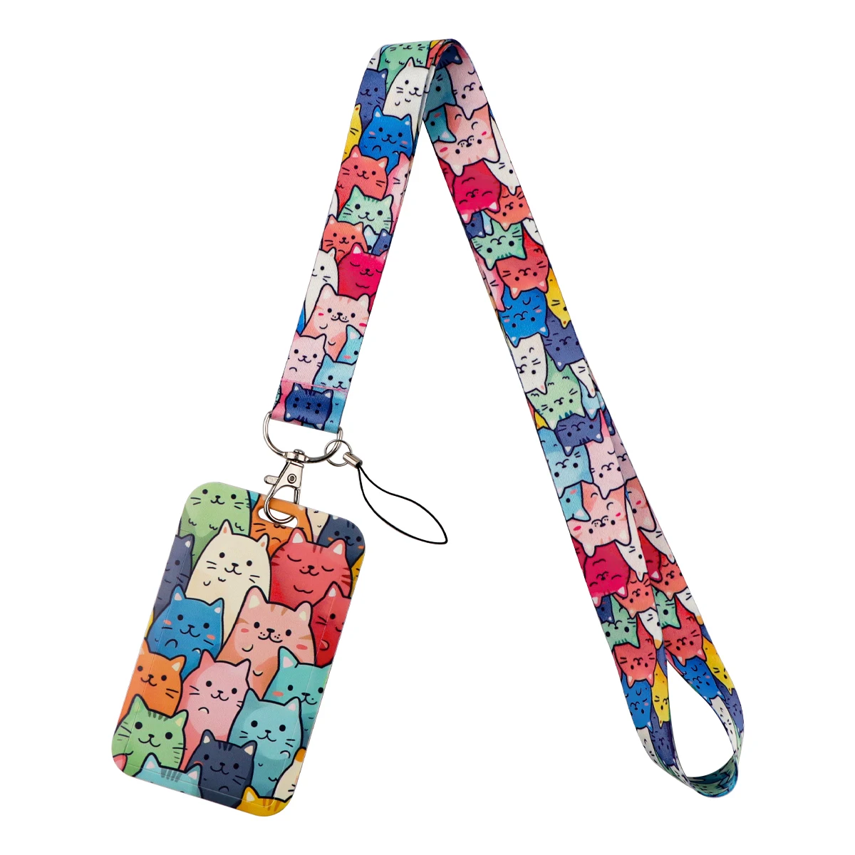 Cartoon Funny Cats Neck Strap Lanyard for Keys Keychain Badge Holder ID Credit Card Pass Mobile Phone Charm Accessories