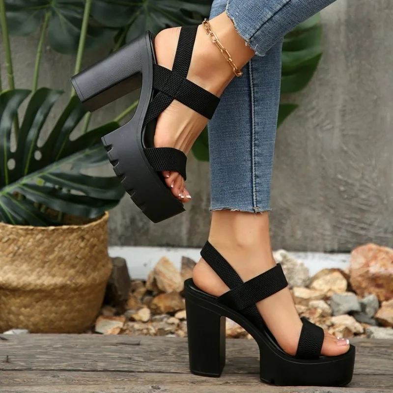 2026New model for ladies  High Heel Fish Mouth Women's Sandals  Thick Heel Casual Sho