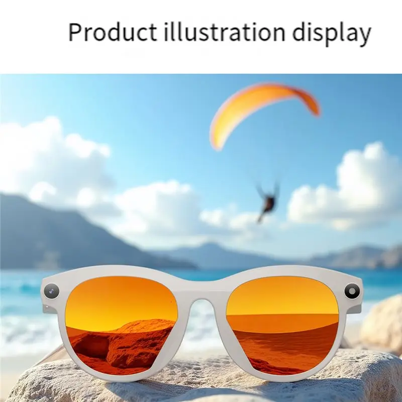 A33T-HD Color Changing 2MP AI Smart Glasses Photo Video Recorder Camera Bluetooth Call Voice Music Control Translation Function