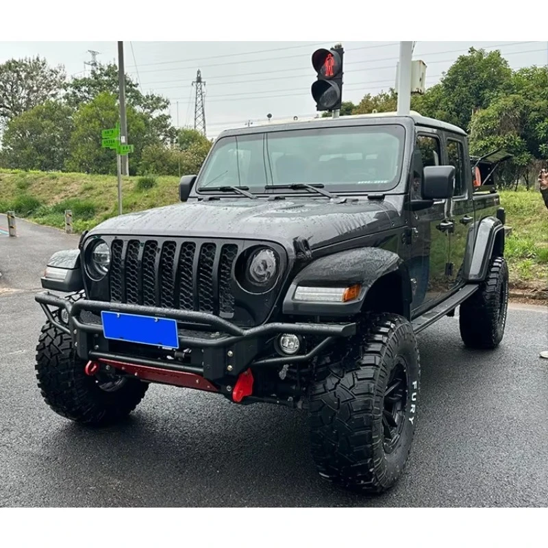 AQTA 4x4 المصد الأمامي للطرق الوعرة مع أضواء LED حماية شريط الثور إطار معدني قصير مصد فولاذي (وينش استبعاد) 2022 جلاديا