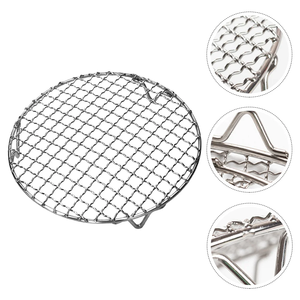 Parrilla de barbacoa de acero inoxidable con pies, rejilla de barbacoa multiusos para filete, pescado, verduras, gambas, Pizza, barbacoa de Metal