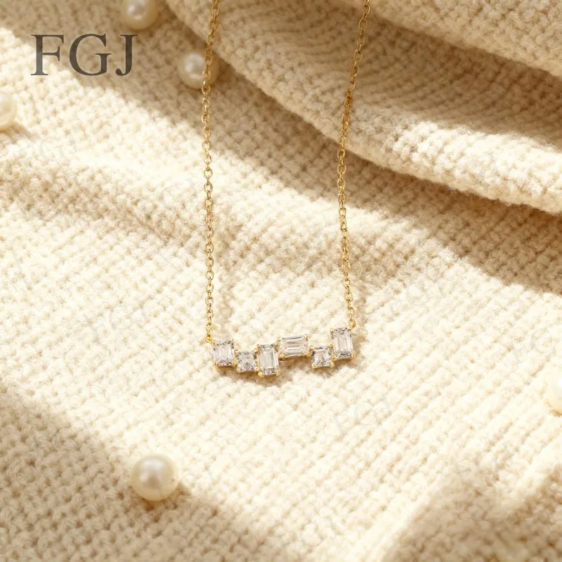 

3CT Custom Pendant Asscher Emeralsd Moissanite Diamond D Color VVS1 925 Sterling Silver Christmas Party Jewelry For Women Men