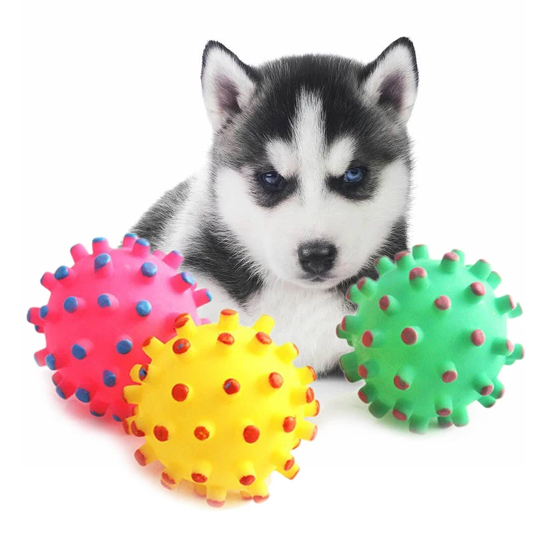 Soft New Rubber Ball Pet Toys Dog Puppy Cat Training With Squeaky Sound Pet Dog Play Squeaker Sound Chew Funny Toys