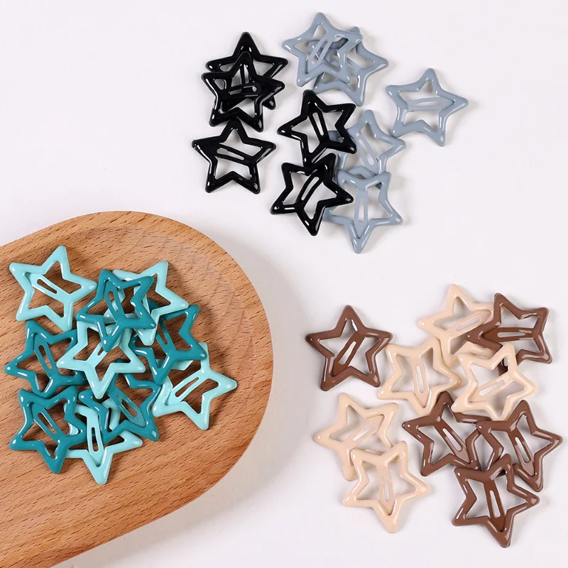 10/20PCS Colorful Star Bb Hair Clips for Kids Girls Headwear Alloy Barrettes Cute Glitter BB Clips Hairpins Hair Accessories