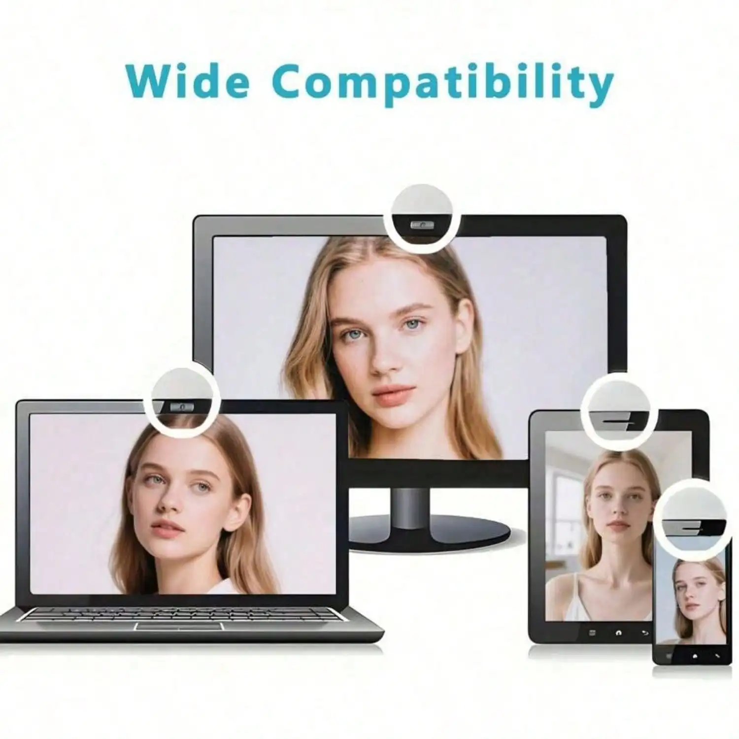 Offerta lampo: 1 pz. Luce LED portatile per selfie, lampada ad anello ricaricabile USB con clip e luminosità regolabile a 3 livelli, gadget compatto da viaggio