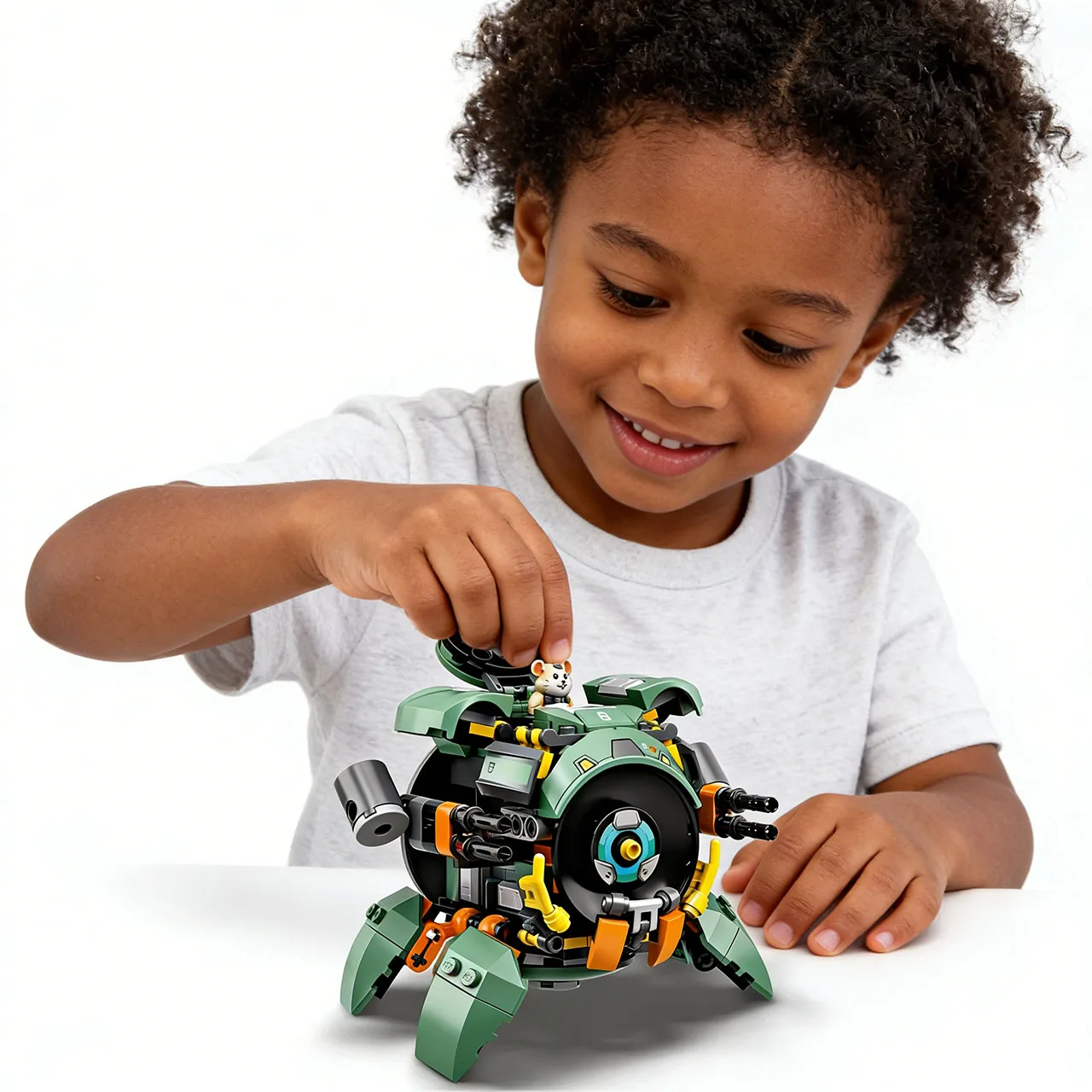 

238PCS Overwatch Mecha Building Blocks Model Toys Green Wrecking Ball Hamster Bricks Boy Assembled Ornaments Hammond