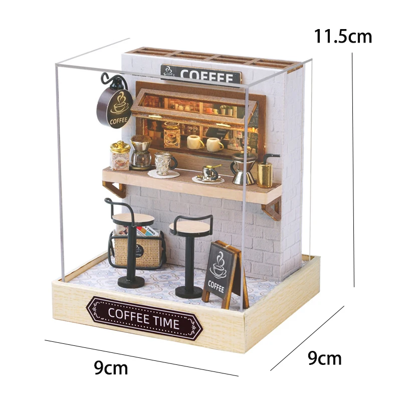 Mini poppenhuis DIY klein huis Kit handgemaakte 3D puzzel assemblage modelbouw kamer slaapkamer decoratie houten ambachtelijke verjaardagscadeau