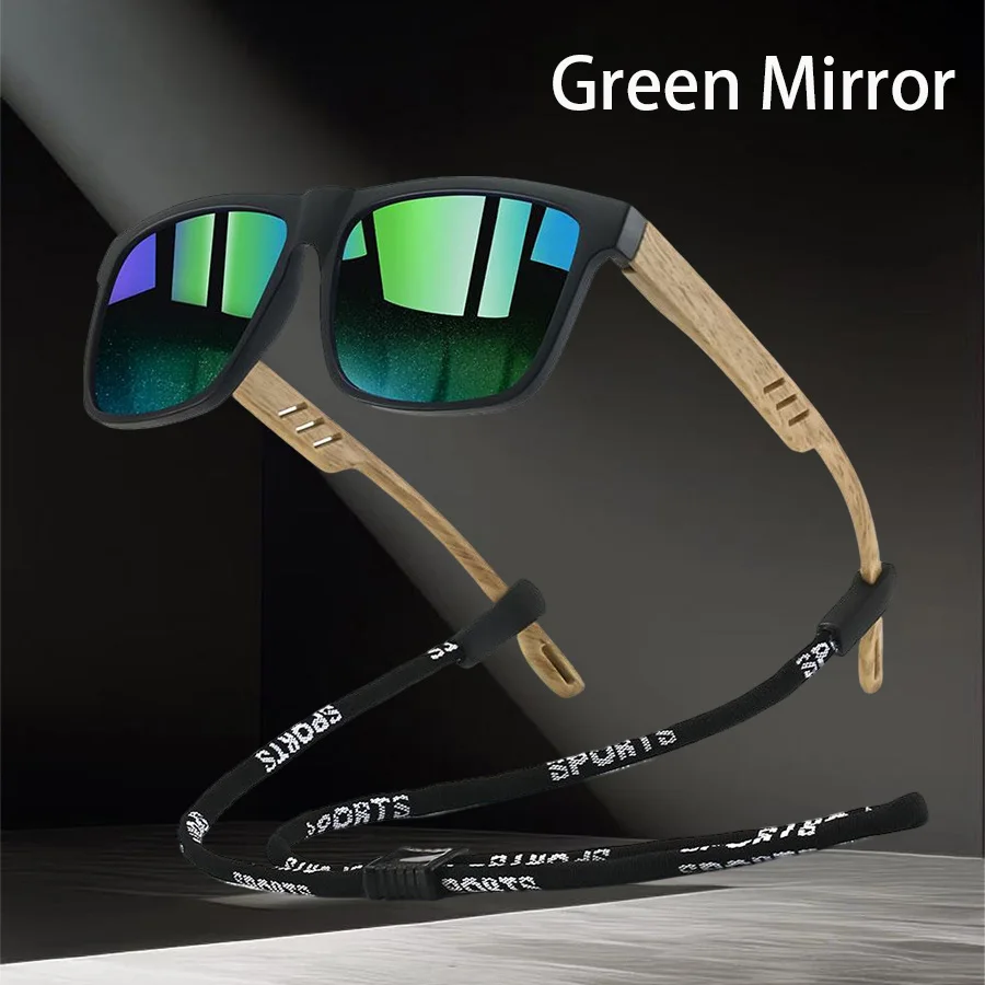 Modische Quadratische Sonnenbrille mit Kettendetail für Männer und Frauen, zum Fahren und Angeln, Farbenfrohe Trendige Leichtgewichtige Schutzbrille – Detail 5