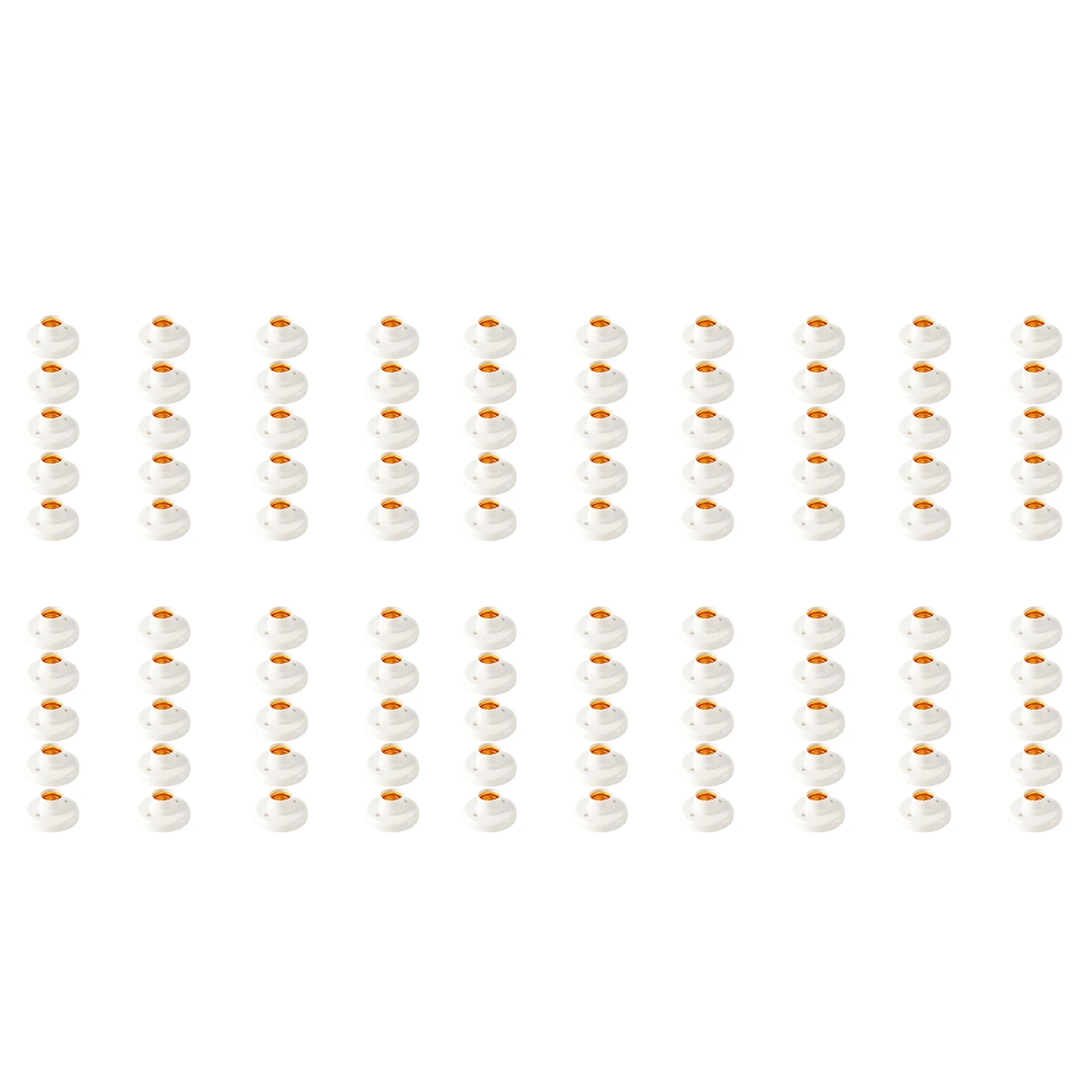 BAAG-100Pcs E27 Plastic Screw Lamp Holder Round Lamp Holder Bulb Socket Holder Adapter