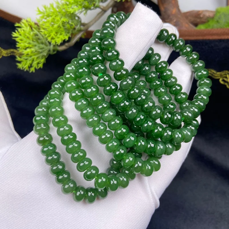 

Русский материал, бусина из яшмы, натуральные украшения, Интернет-знаменитости, горячий стиль, зеленый браслет Ян, ожерелье