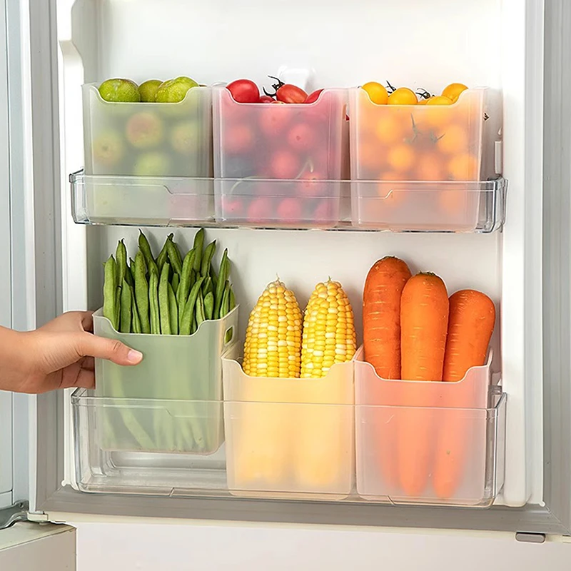 Refrigerador Food Storage Boxes, organizador fresco, armazenamento a frio, mais nítido, frutas, especiarias, caixas de contêiner, casa, cozinha, 1 pc, 3 pcs, 6pcs