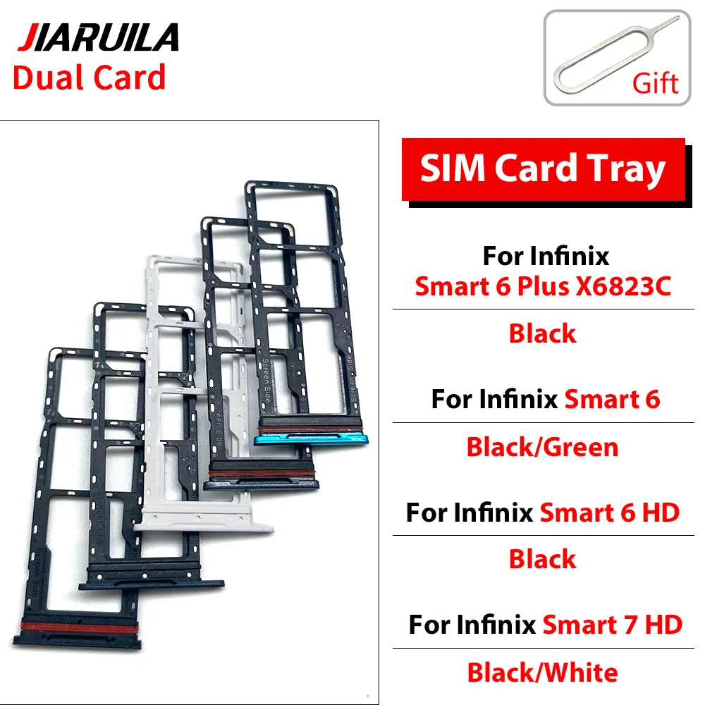 NEW SIM Card Tray chip slot drawer Holder Replacement Part For infinix Tecno Spark 5 Air 8 9 Pro Smart 7 HD 6 Plus