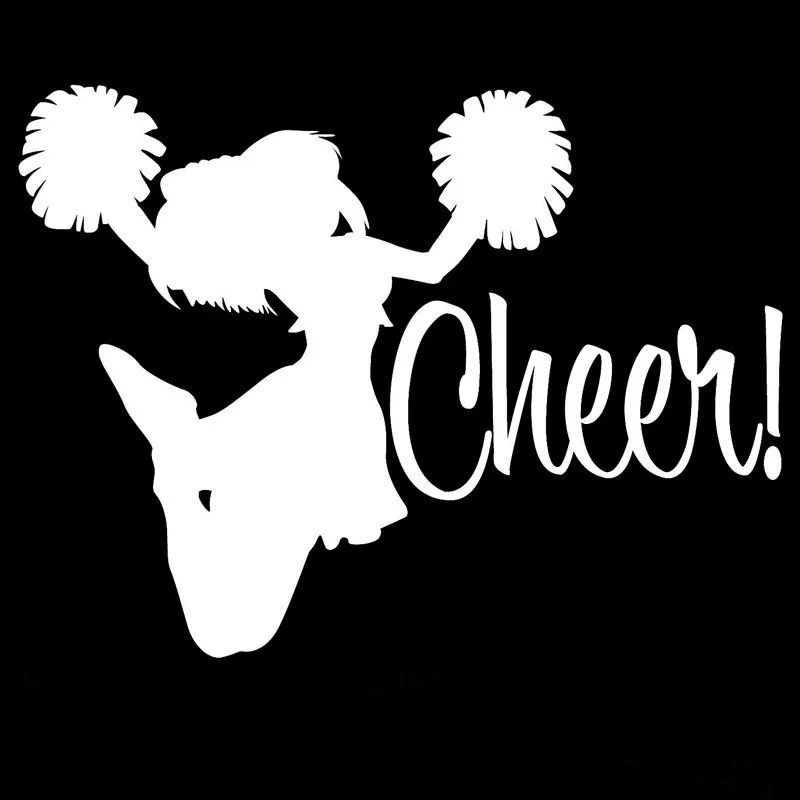 Cheerleader Cheering Jumping Car Decals High Quality Car Decoration Personality Pvc Waterproof Decals Black/white, 15cm*12cm