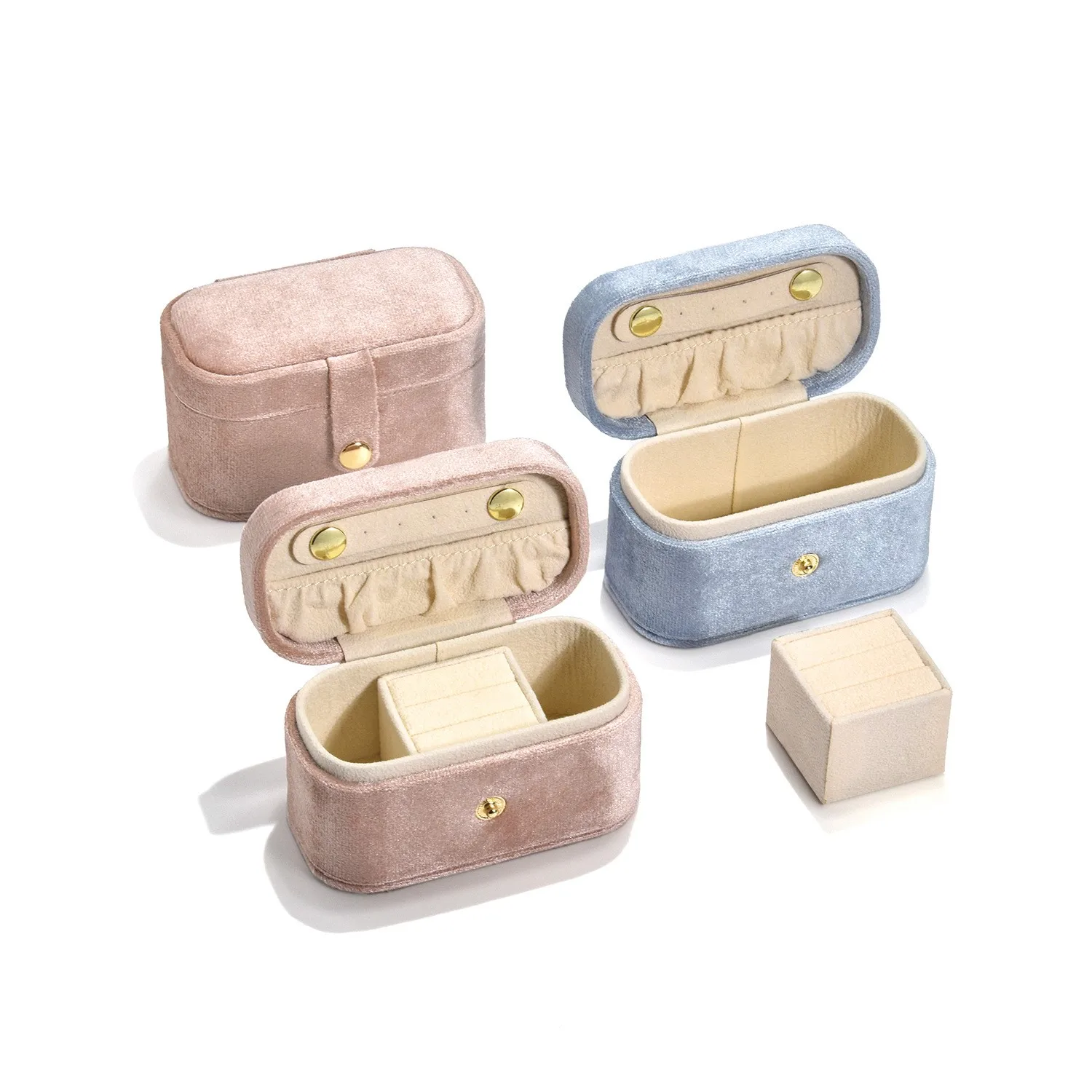 Plush Velvet Travel Jewelry Organizer Box for Women Portable Earrings Ring Necklace Wedding Jewelry Storage Box new