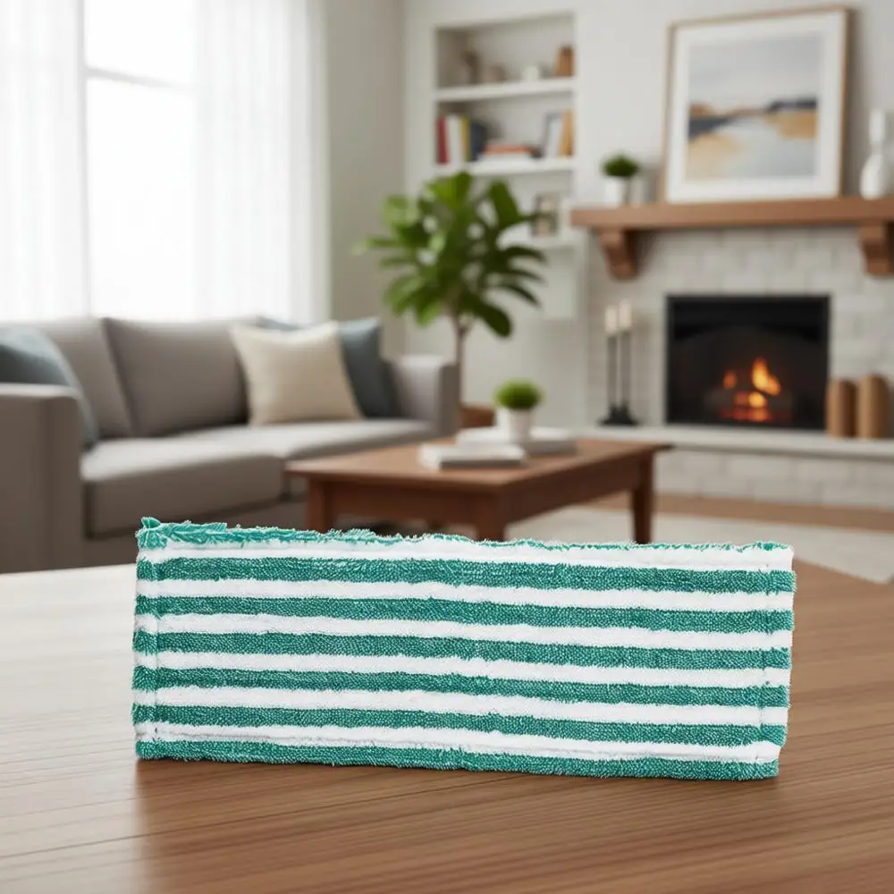 

Microfiber Wet/Dry Floor Mop Refill Pad, 18 Wide, Green & White, 6-Pack