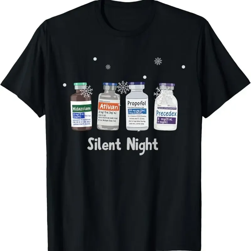 Funny Retro Propofol Silent Night ICU Nurses Merry Christmas T Shirt