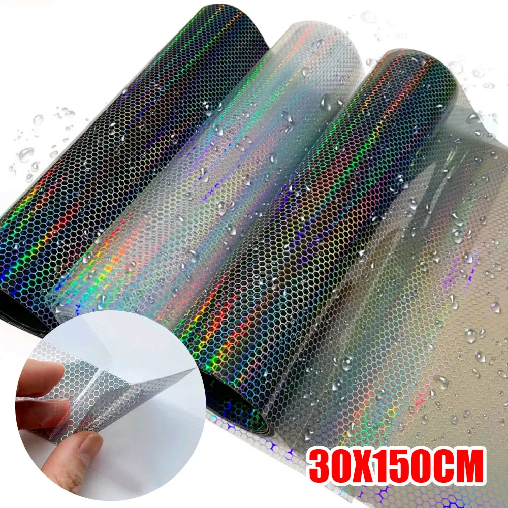 

1/2Pcs Car Taillight Lamp Film Laser Honeycomb Styling Car Headlight Fog Light Waterproof Stickers Car Exterior Accessories