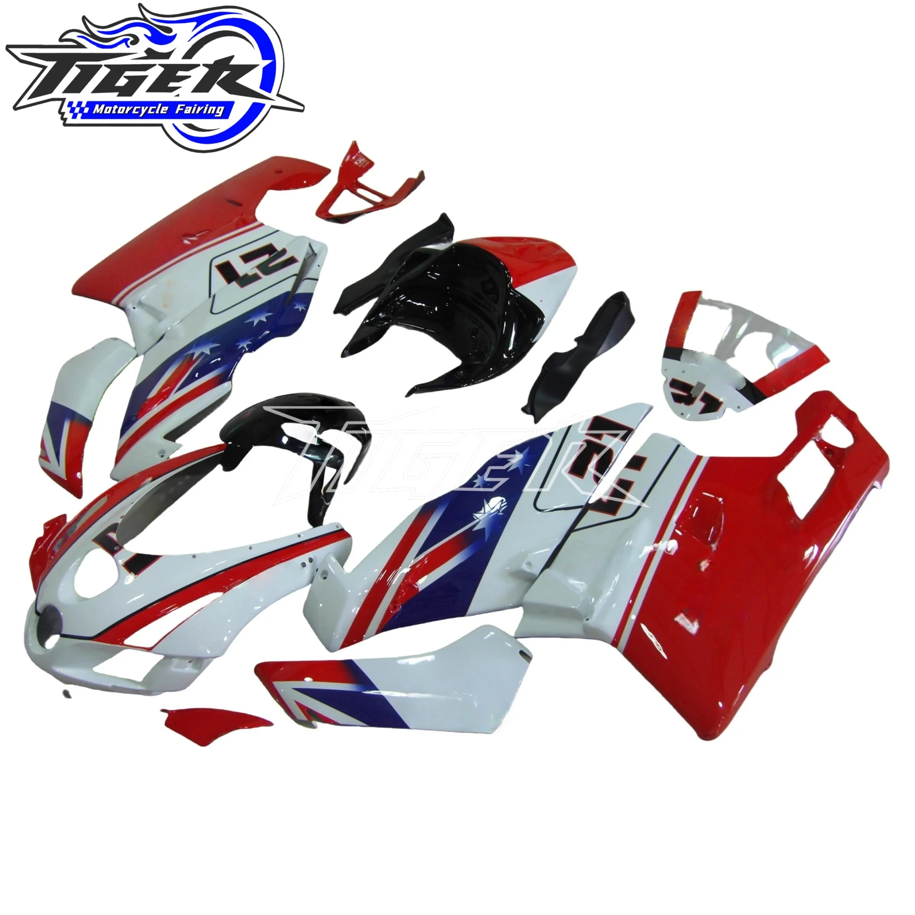Motorcycle Fairings Kit for Ducati 749 999 2003-2006 Bodywork Set High Quality Injection New red white 03 04 05 06 07 08