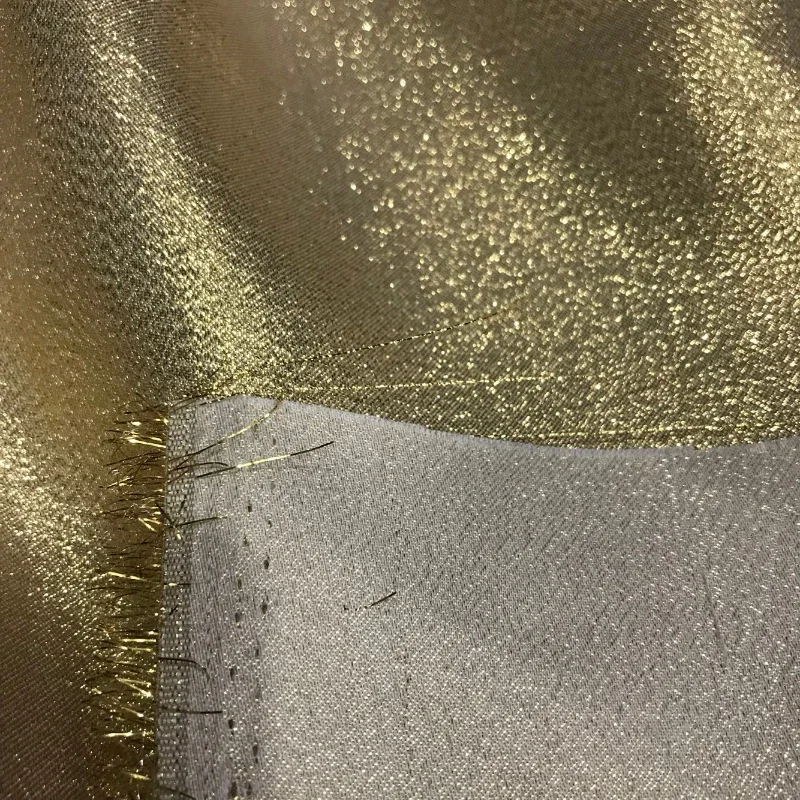 Gold Cloth Silver Fabric Non Elastic Shiny Yarn Dyed for Handbags Weddings Stage Costumes Handicrafts Diy Sewing By The Meter