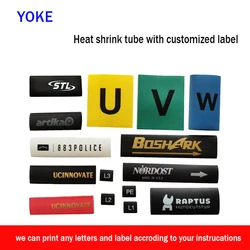 Customized 2:1 Plastic heat shrink tube with label for cables tag on cable Cable Label Sticker Waterproof Cable marker