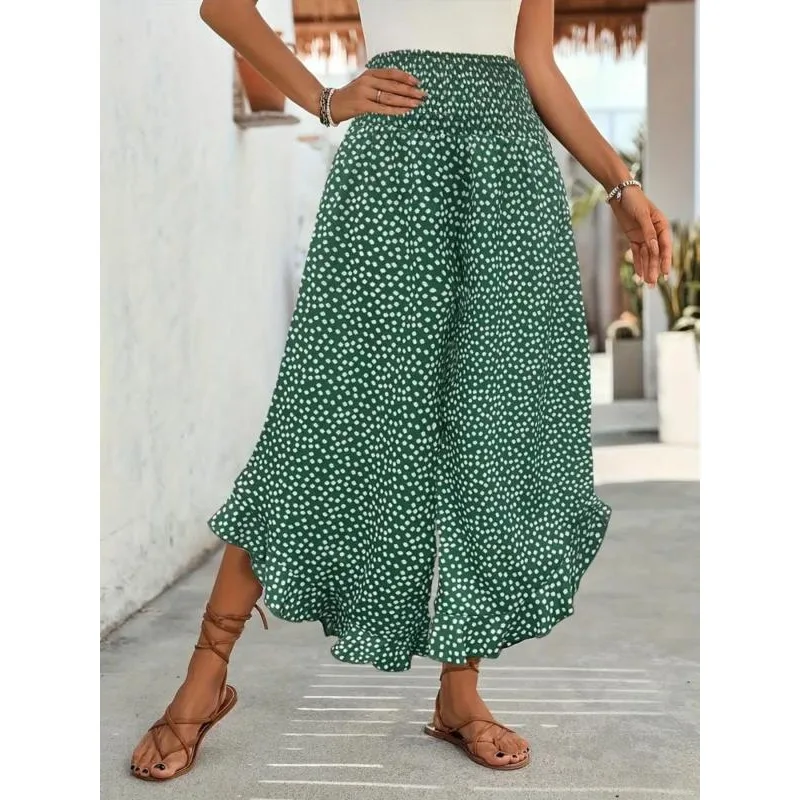 

Плюс размер 1XL-5XL новые женские летние тонкие повседневные прямые брюки с высокой талией и принтом повседневные длинные брюки