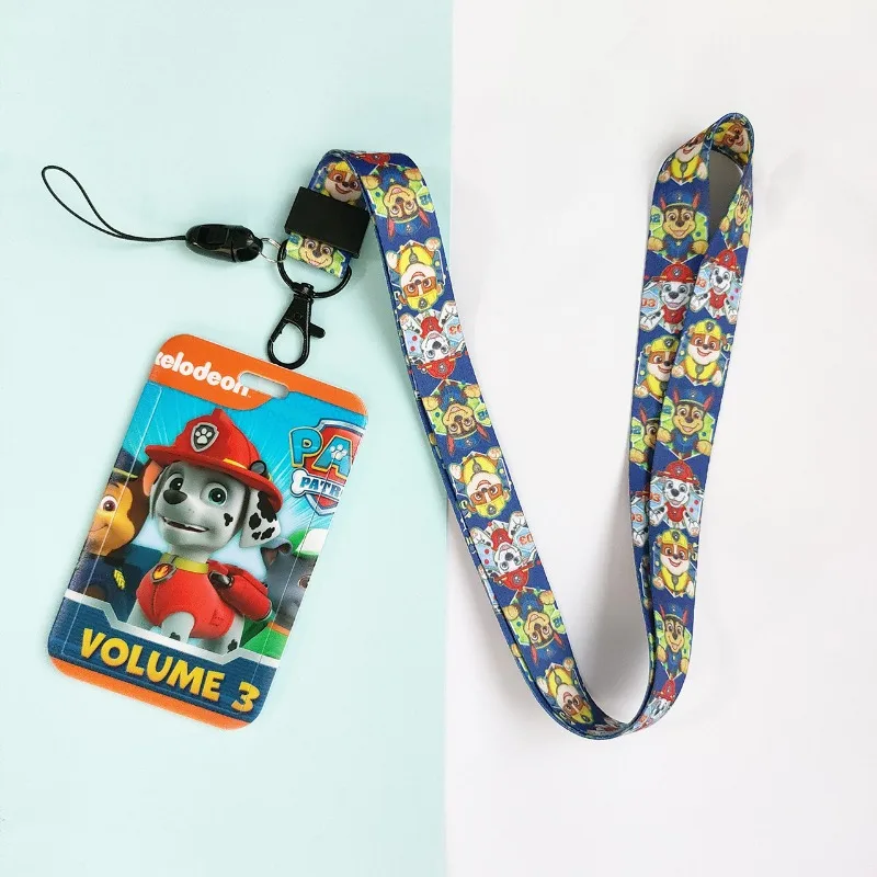 สายคล้องคอสำหรับใส่บัตร Paw Patrol Chase พร้อมจี้สำหรับเด็ก ลายการ์ตูนอนิเมะ น่ารัก ใช้เป็นพวงกุญแจได้