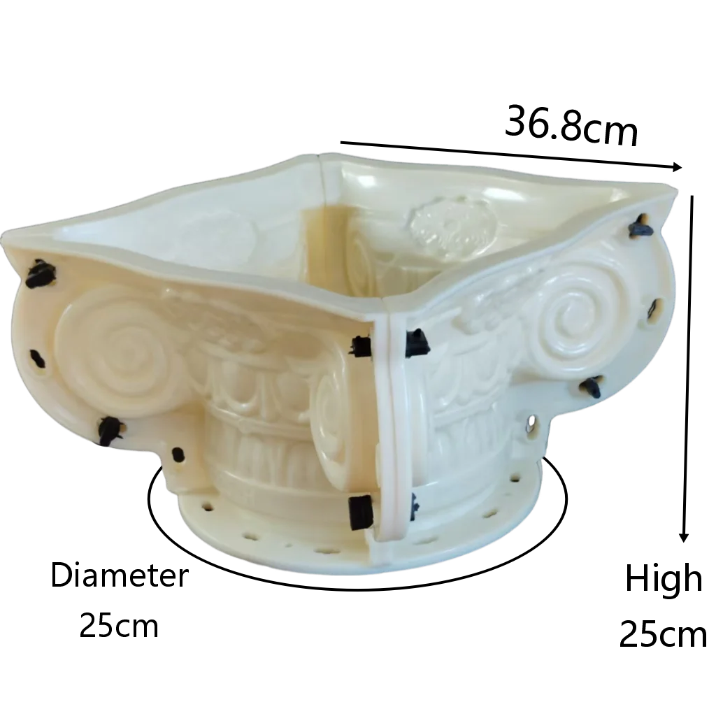 25cm Diameter Roman Column Capital Mold, ABS Plastic Concrete Casting Mould, Ionic Pillar Head Formwork For Outdoor Building Dec