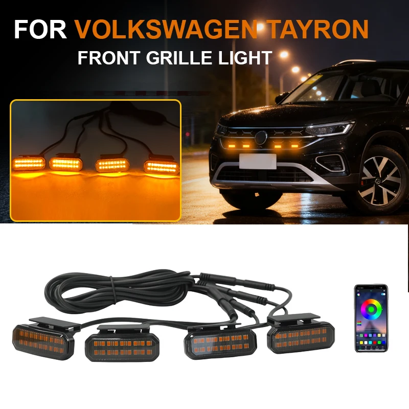 

18LED Front Grille Light FOR VOLKSWAGEN TAYRON Car Daytime Running Light Wheel Eyebrow Lamp For Pickup Offroad 12V
