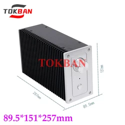 Tokban Audio 89.5*151*257mm All Aluminum Vertical Amplifier Chassis Enclosure Single Side Heat Dissipation DIy Amp Case Shell