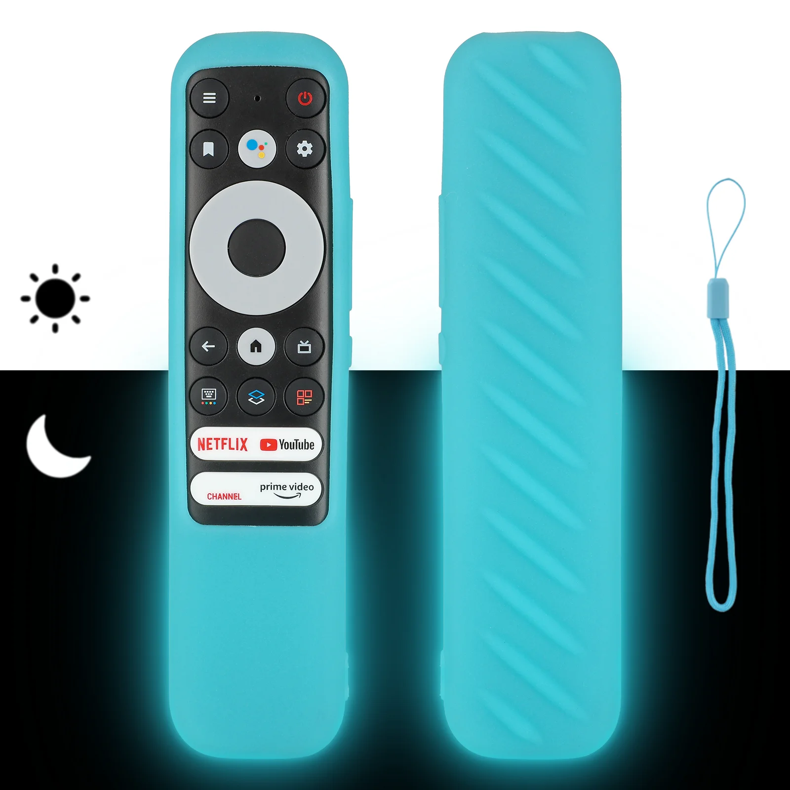 Silicone Remote Control Case For TCL RC902N FMR1 TV Remote Shockproof Protective Shell Cover With a Lanyard