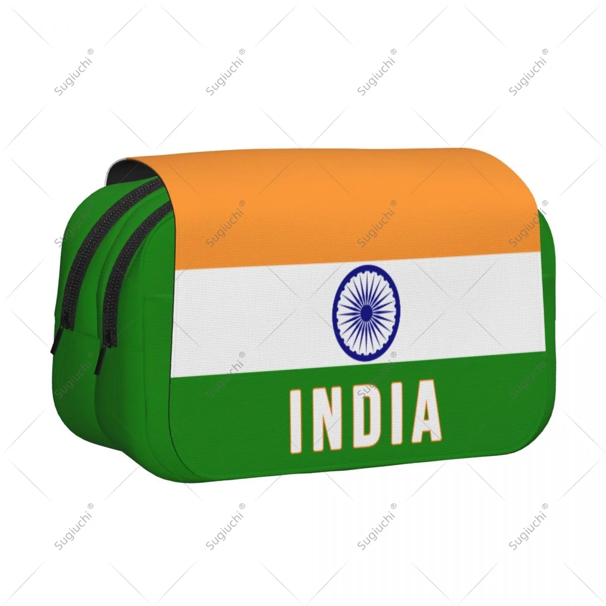

Pencil Case Scissors Bags 3D India Flag Double-layer Oxford Cloth Stationery Storage Pen Box Case