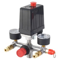 90-120PSI Air Compressor Pressure Valve Kit Vertical Switch Quick Adjustment Air Compressor Bracket Red ON/OFF Switch Knob