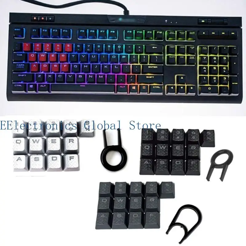 462B OEM Replacement Keycaps with Textured Designing Providing Slip Proof Light Transmission for K70 K95 Keyboards