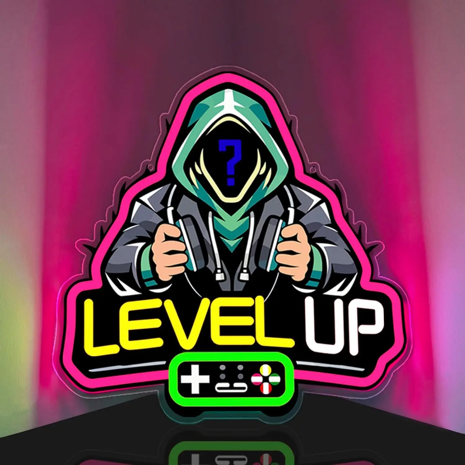 Level Up Neon Sign Cool Gamer Art Wall Light USB LED Neon Light for Gaming Room Bar Kid Room Party Bedroom Decoration Gift