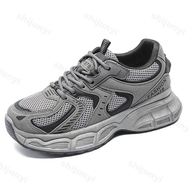Women's Casual Platform Sneakers, Breathable Mesh Upper, Thick Sole, Korean Style_voghion.com