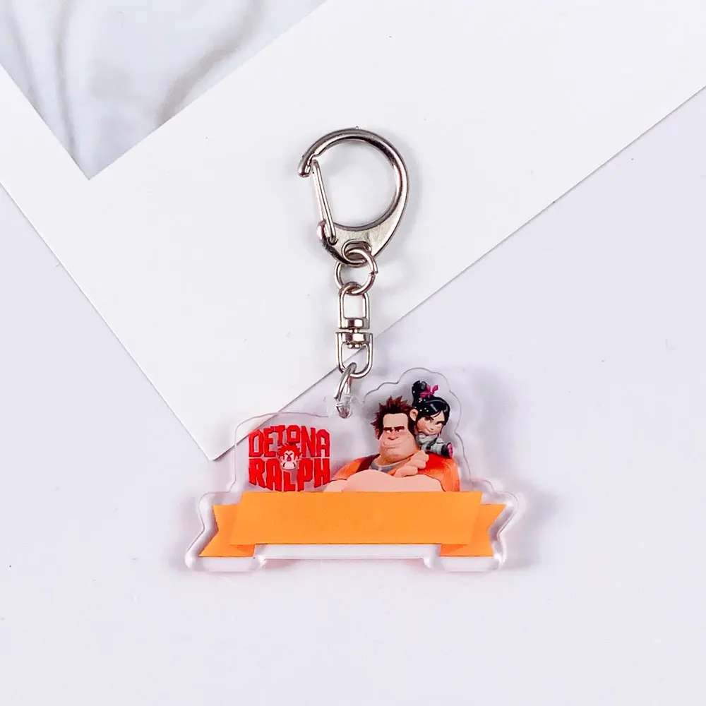 ديزني حطام-It رالف حطام رالف لطيف سلسلة مفاتيح مصنوعة من الأكريليك اكسسوارات حقيبة سحرية على ظهره قلادة حلقة رئيسية هدايا للأصدقاء #3