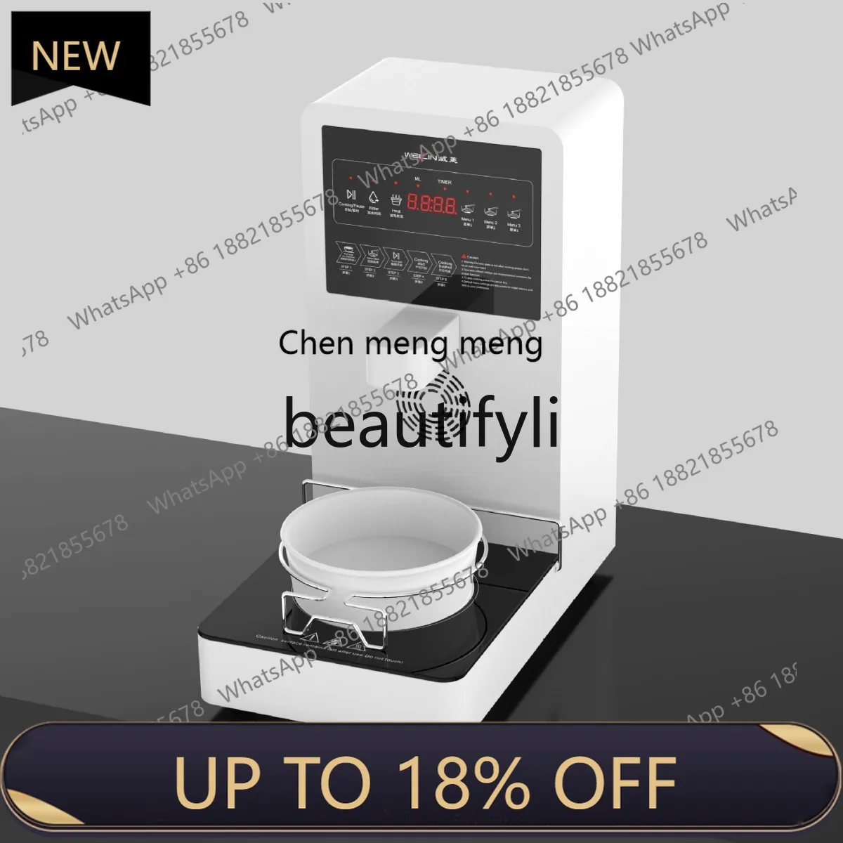 เครื่องทำบะหมี่อเนกประสงค์ Z189 แบบตั้งโต๊ะ บริการตนเอง พร้อมระบบปั๊มบะหมี่และสแกนคิวอาร์โค้ดด้วยเสียง